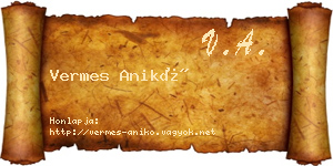 Vermes Anikó névjegykártya